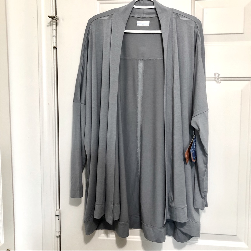 Columbia Sportswear Gray Long Sleeves Open Front Knit Cover Up Wrap